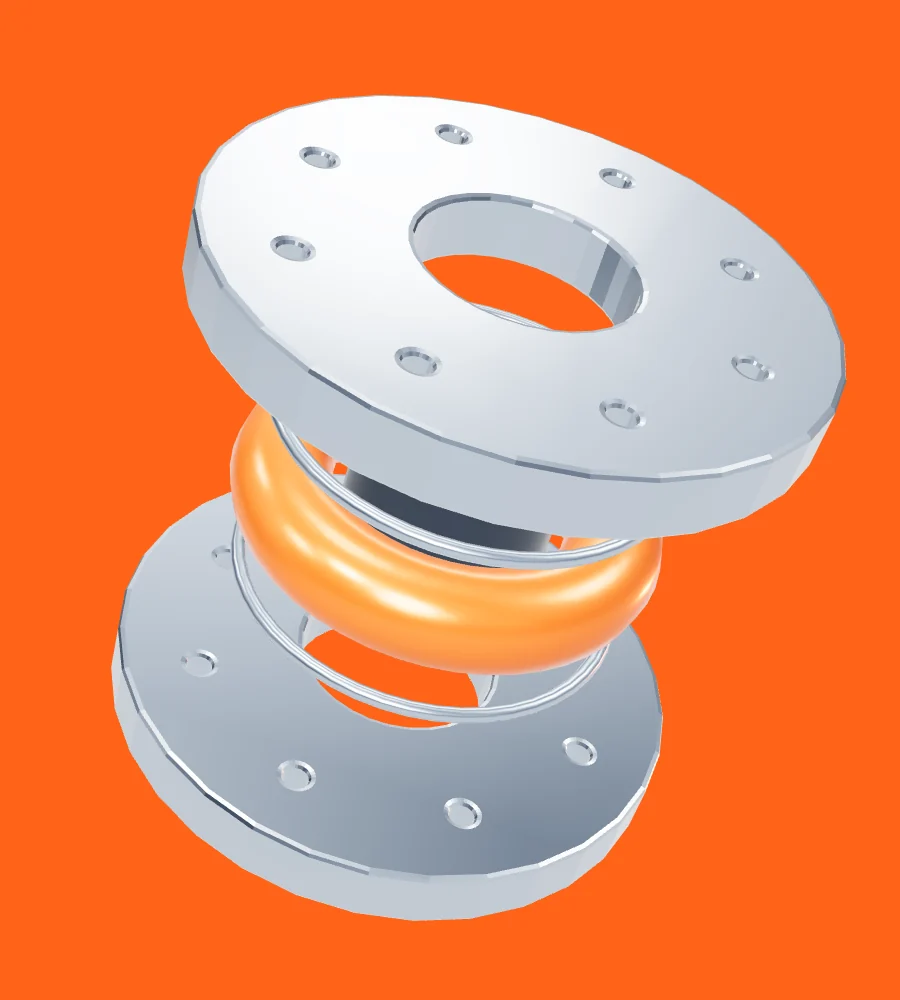 Exploded metal assembly illustrating a prototype's individual components