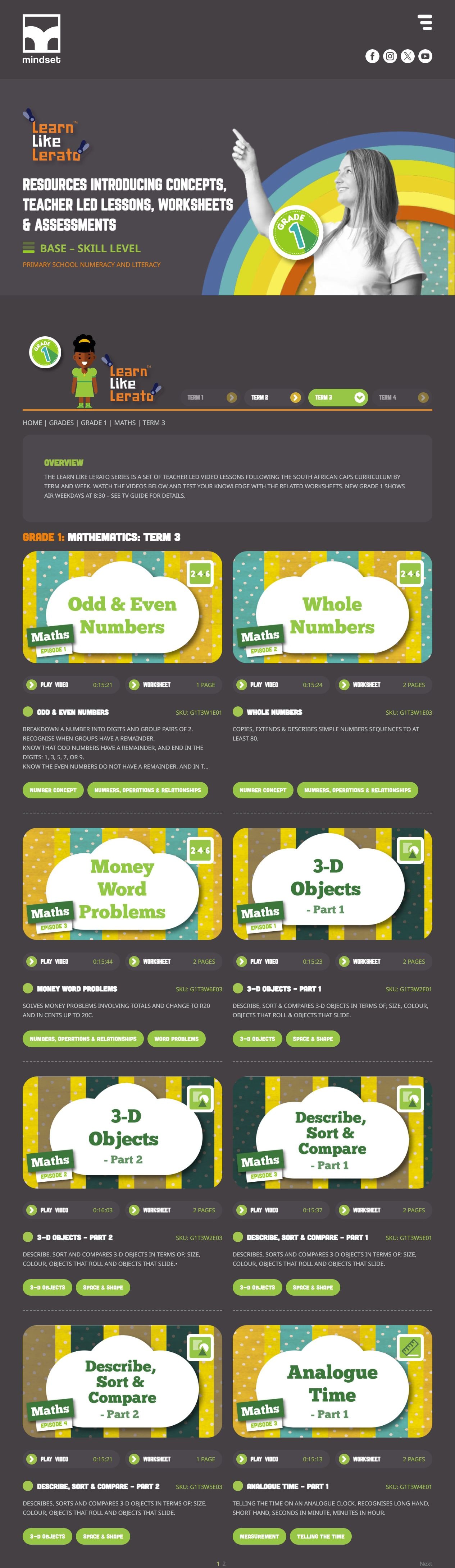 Grade 1 maths lessons
