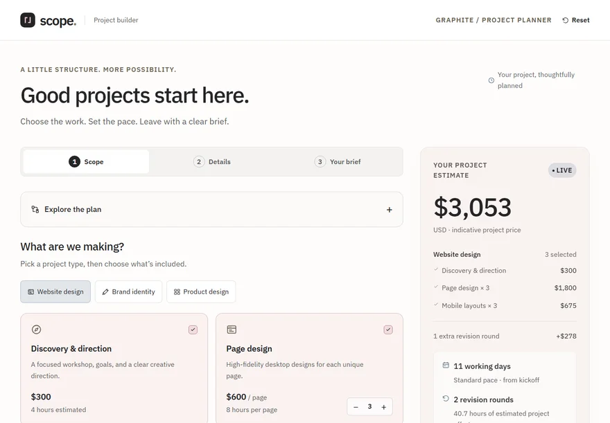 Scope / Graphite — original project artwork and design preview